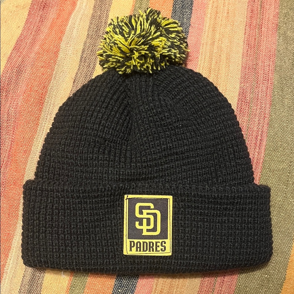 Kids Black and Yellow Padres Beanie